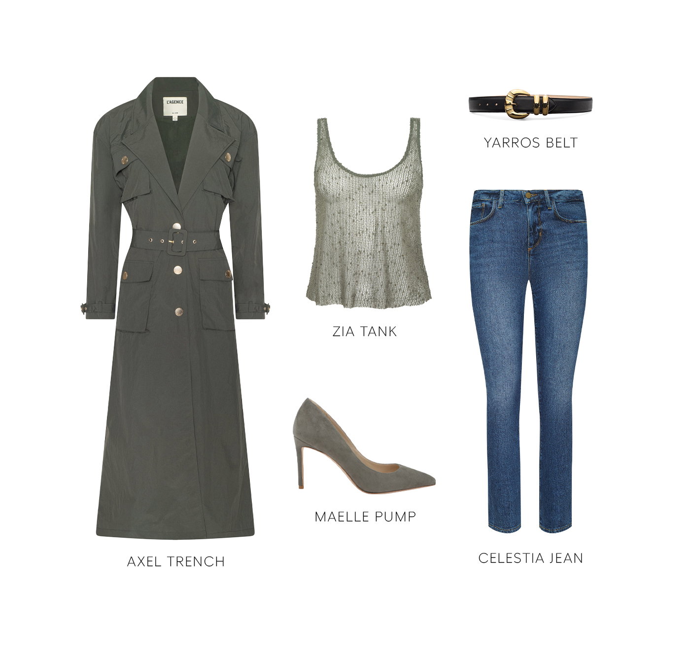 AXEL TRENCH ZIA TANK YARROS BELT MAELLE PUMP CELESTIA JEAN