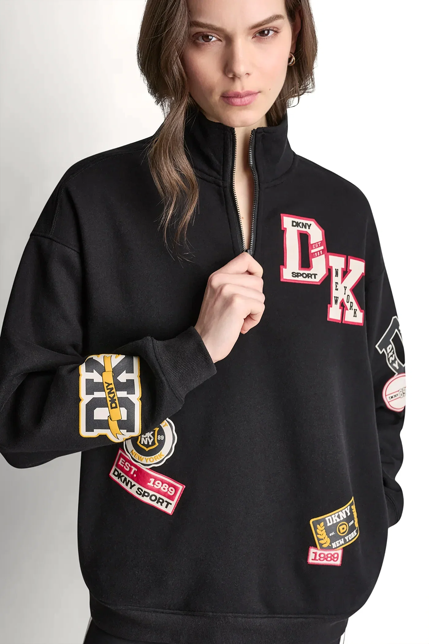 Image of CAMPUS PATCH OVERSIZED QUARTER-ZIP