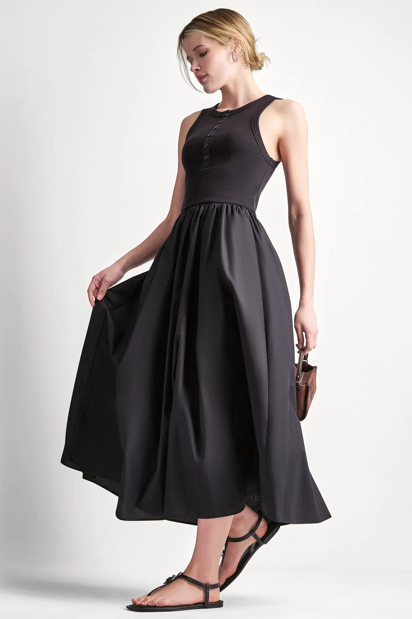 Image of RIB HENLEY TANK MAXI DRESS