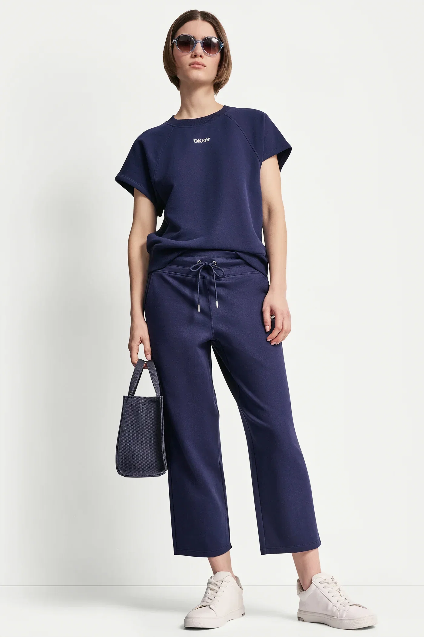 Image of METALLIC BUBBLE LOGO CROPPED HIGH-RISE PANTS