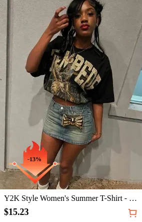 Y2K Style Women's Summer T-Shirt - Western Denim - Printed Pattern T-Shirt, Made Of 100% Pure Cotton Fabric, Suitable For Women's Daily Wear