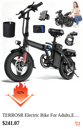 TERROSR Electric Bike For Adults,EBike,19.88 Mph,26 Miles Range(PAS),400W Motor & 48V 12Ah Removable Battery,14
