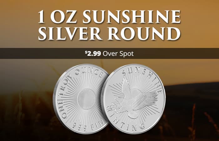 ON SALE: 1 oz Sunshine Silver Round (New, MintMark SI)