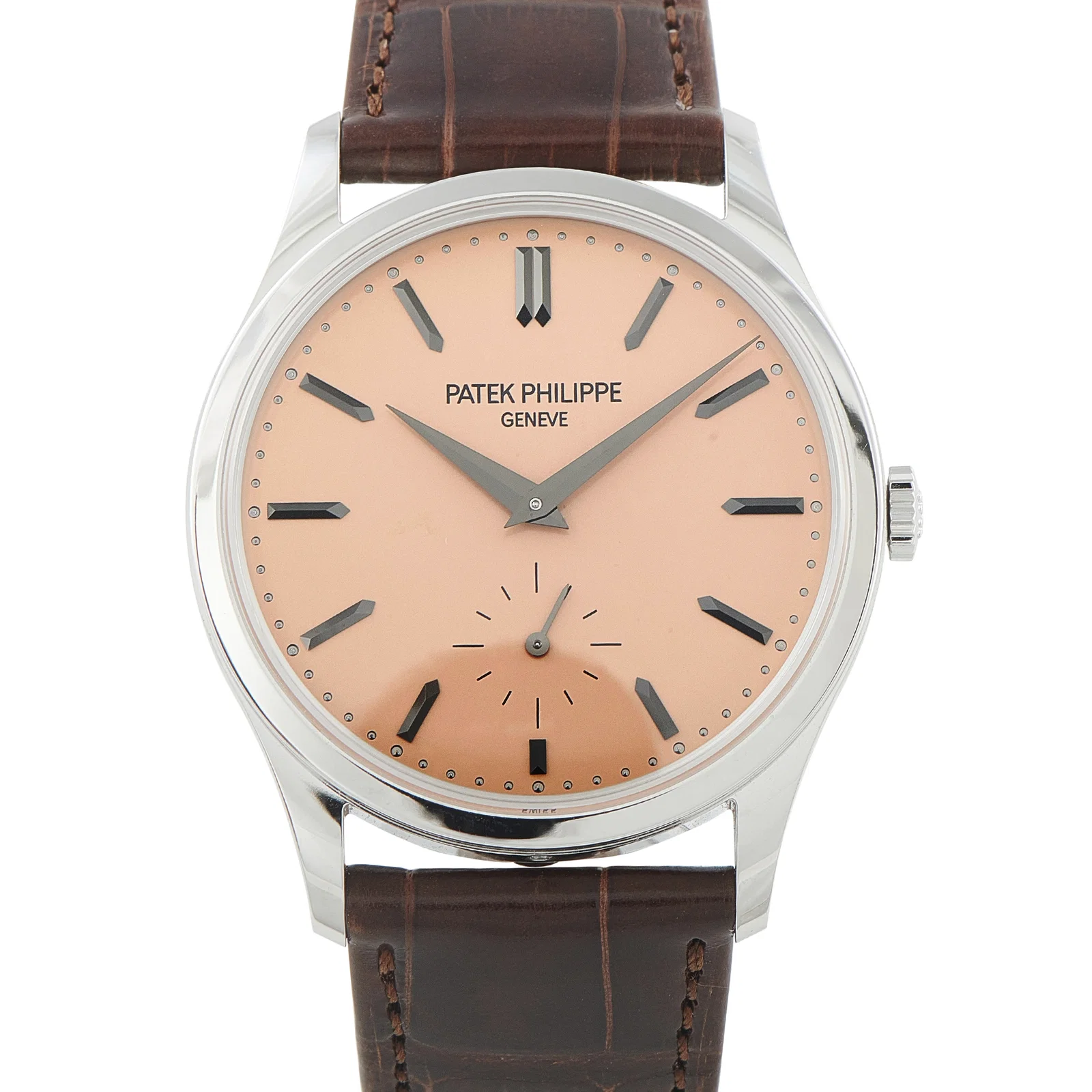 Patek Philippe Calatrava Rose Gilt Dial Platinum Watch 6196P-001