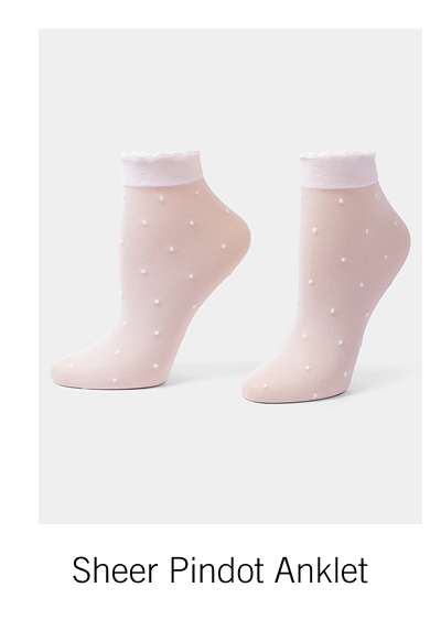 Sheer Pindot Anklet