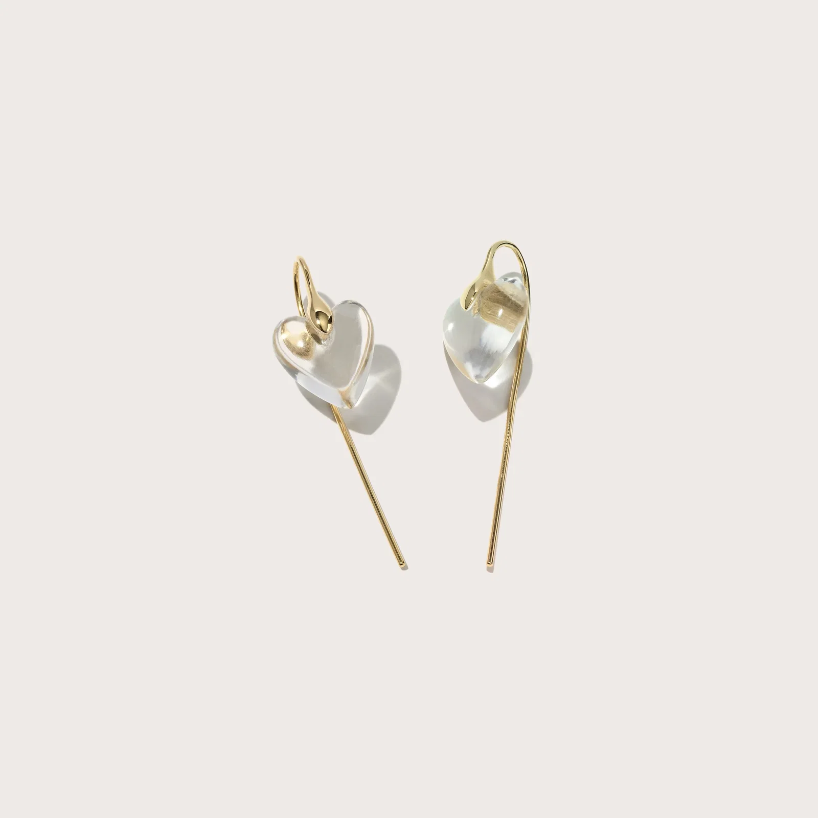 Image of Quartz Heart Hook Earrings