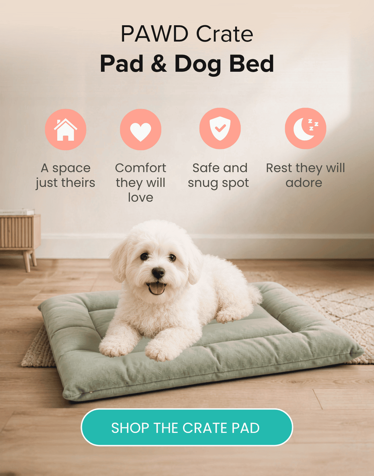 PAWD Crate Pad & Dog Bed