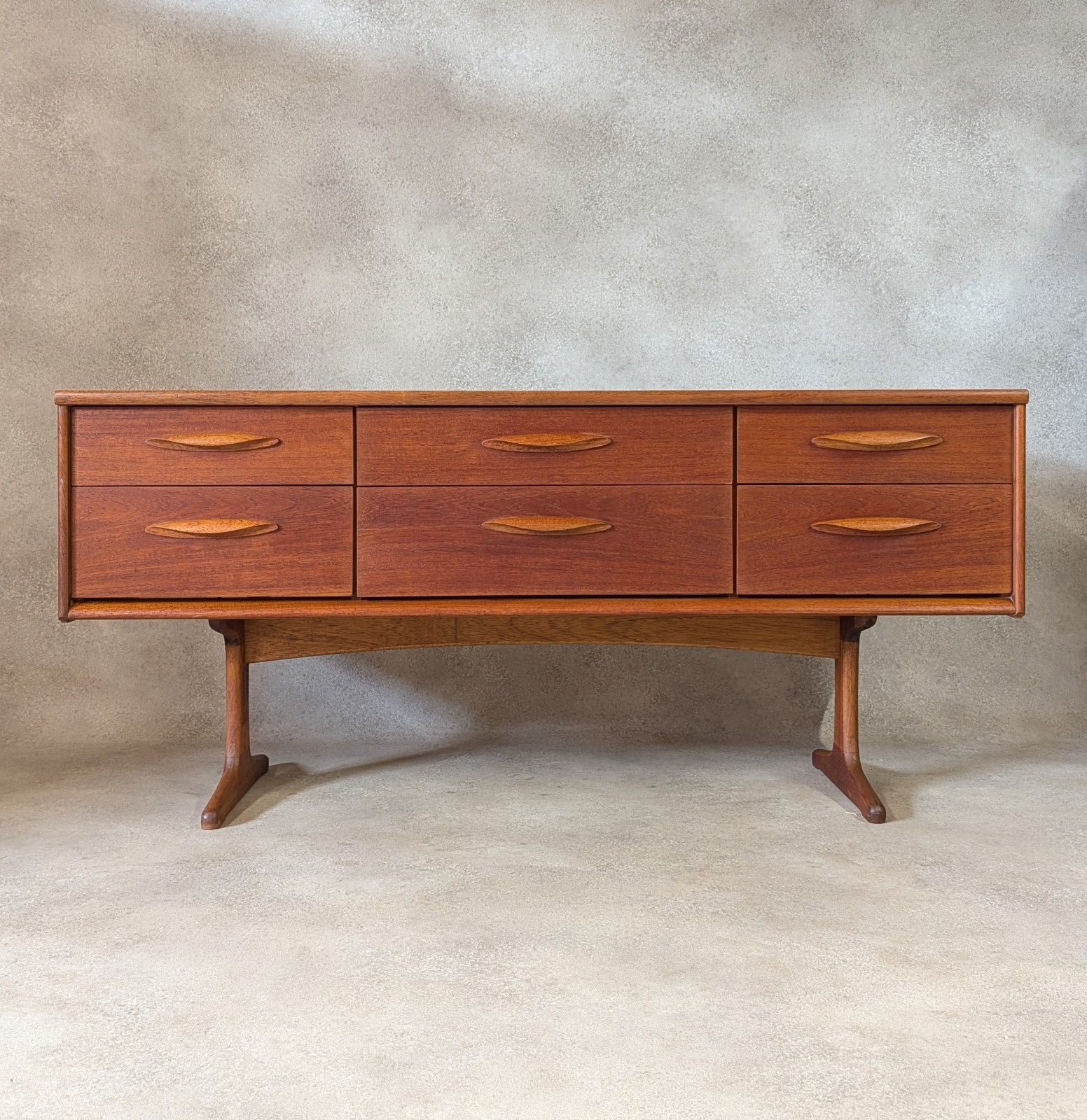 Mid Century Teak Austinsuite Sideboard Vintage 1960s Low Chest Of Drawers