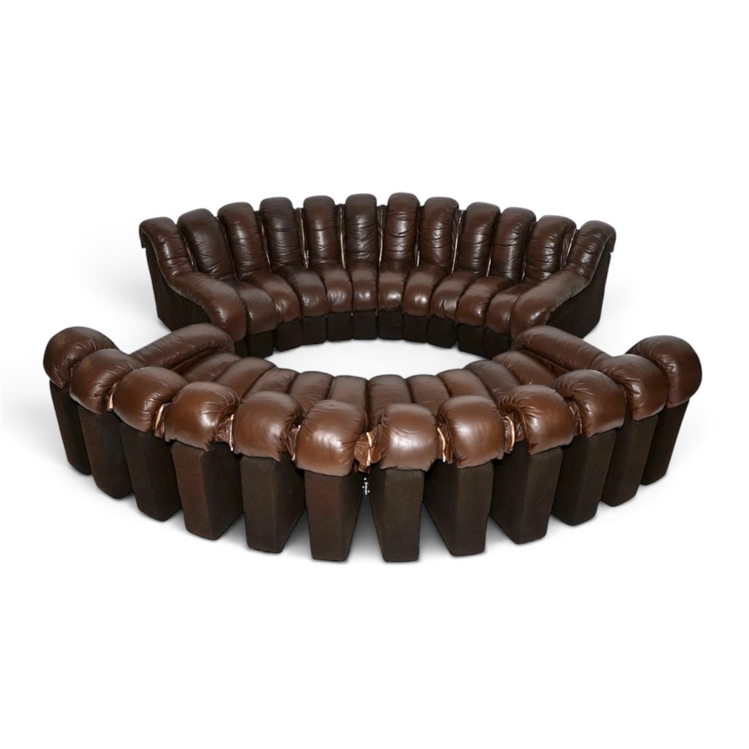 Pair Of Vintage De Sede Ds 600 Snake Sofas In Leathe