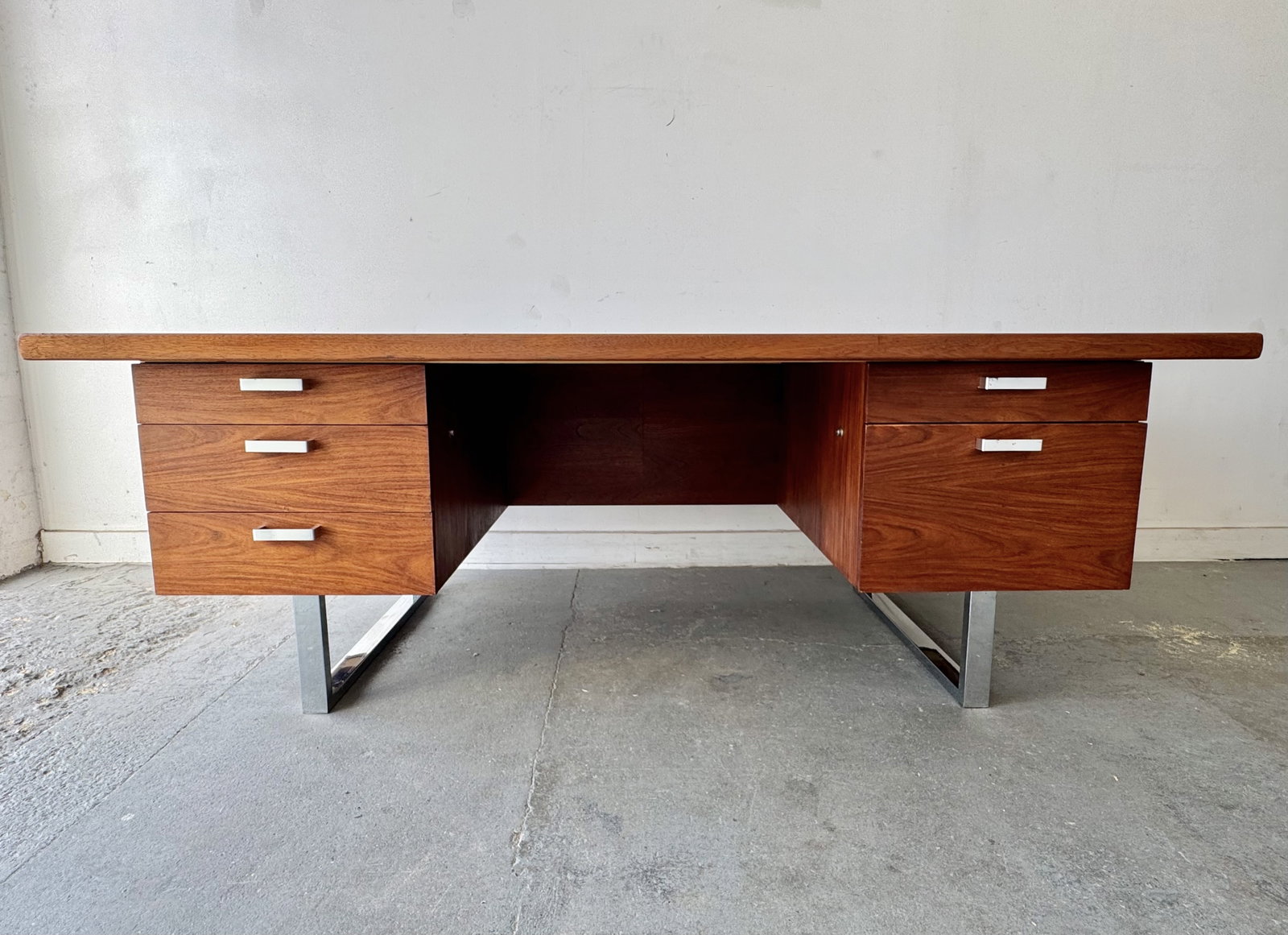 Vintage Gordon Russell Prestige Executive Desk – Rosewood & Chrome