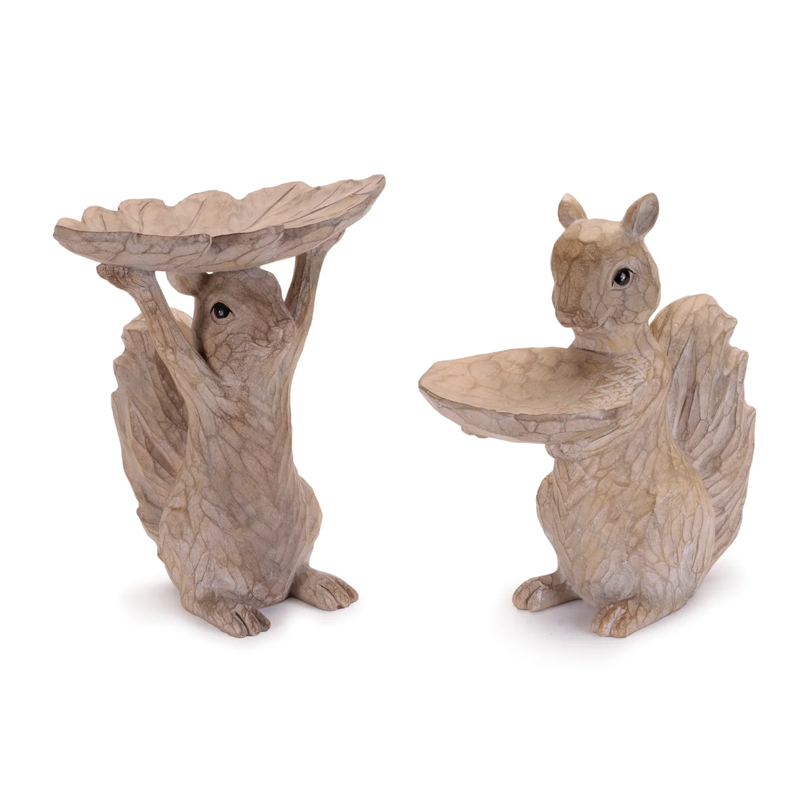 Image of Woodland Squirrel Resin Bird Feeder Set, Set of 2