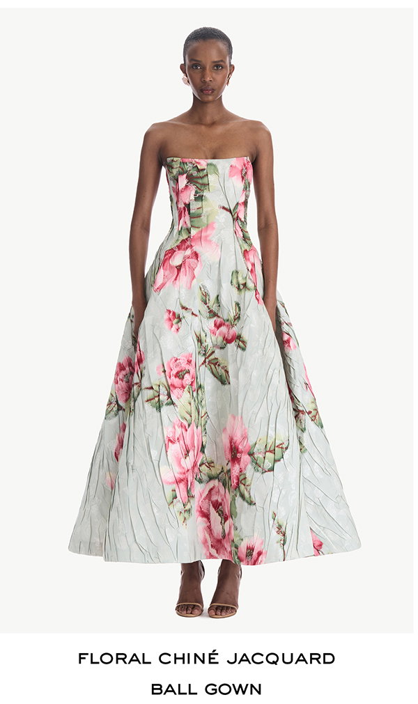Floral Chiné Jacquard Gown