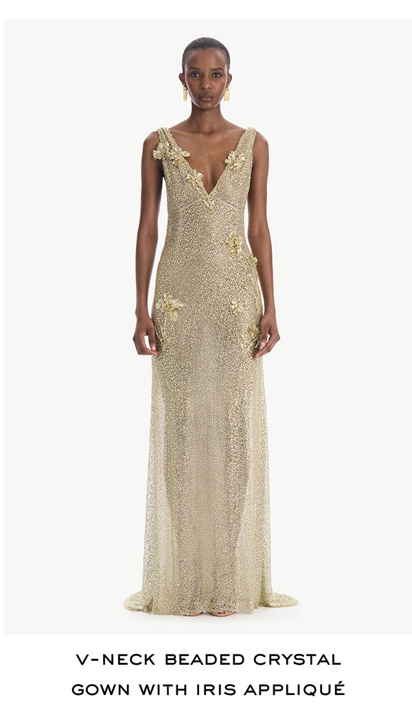 Crystal Floral Embroidered Gown