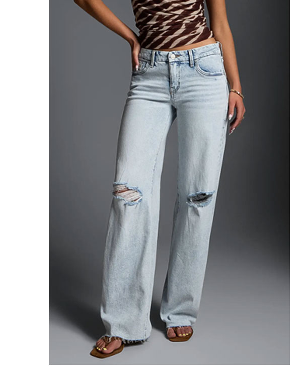 Fit No. 17 Low Slung Wide Leg Stretch Jean