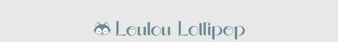 Blue Loulou Lollipop logo on cream background