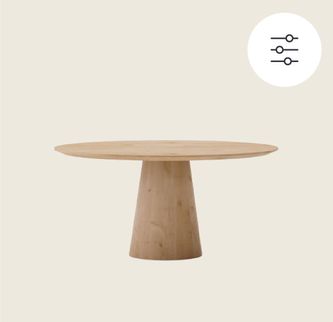 Render eettafel ronde Eqone oak