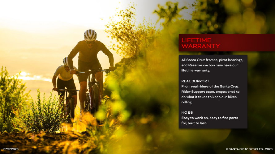 Lifetime Warranty & Real Rider Support