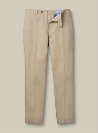 Anzughose aus Leinen - Taupe