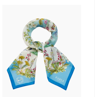 Fable England x Peter Rabbit Blue Narrative Silk Blend Square Scarf