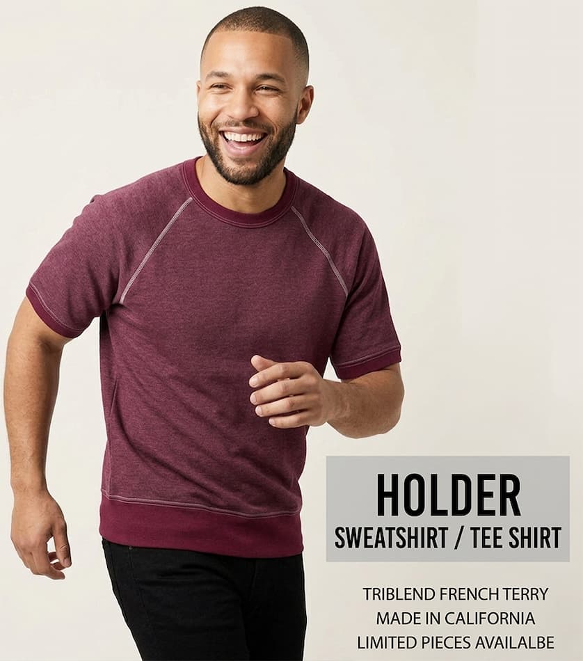 Man short sleeve sweatshirt tee shirt