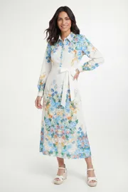 Summer Floral Western Shirt Dress