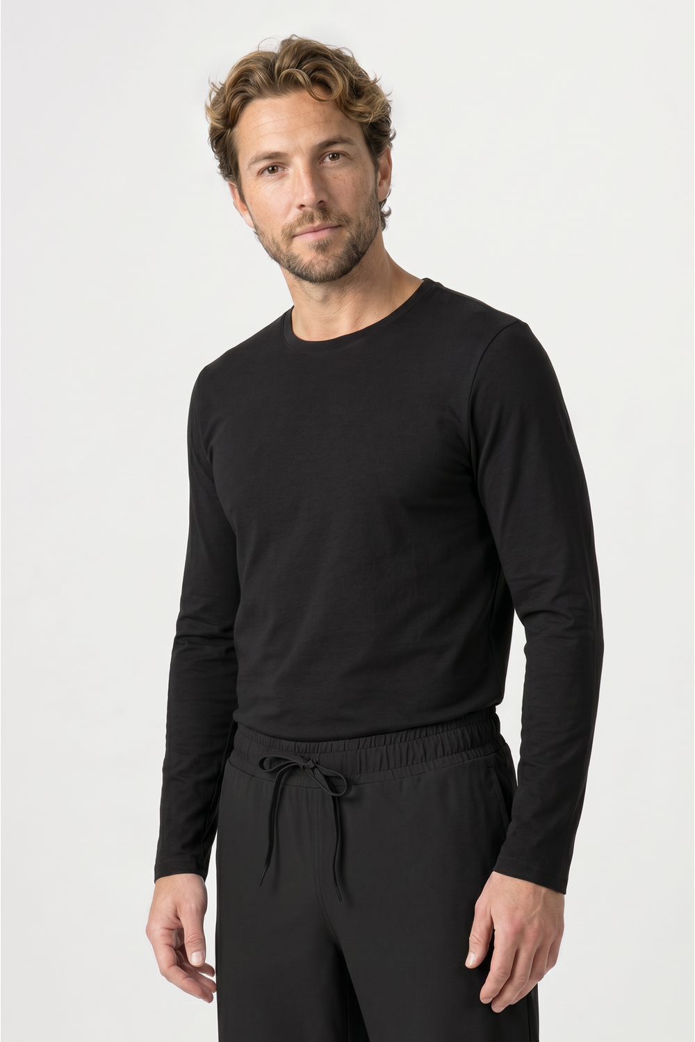 Image of SF Clothing Men's Feel Good Long Sleeve Stretch T Shirt, Black