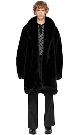 Black Faux-Fur Coat - Ernest W. Baker