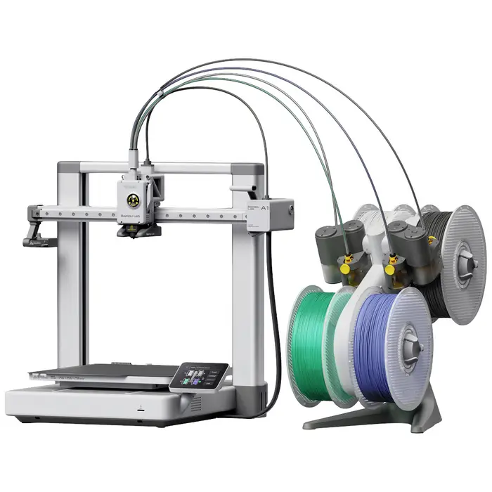BambuLab A1 Combo (AMS Lite) 3D Drucker beheizbares Druckbett, integrierte Kamera, LED-Beleuchtung, App-Anbindung, inkl. Software, inkl. Materialsyste