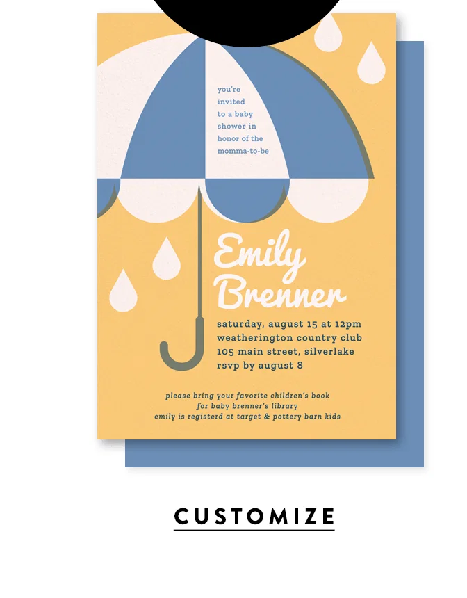 Customize the Sweet Vintage Umbrella Invitation by Carrie O'Neal.