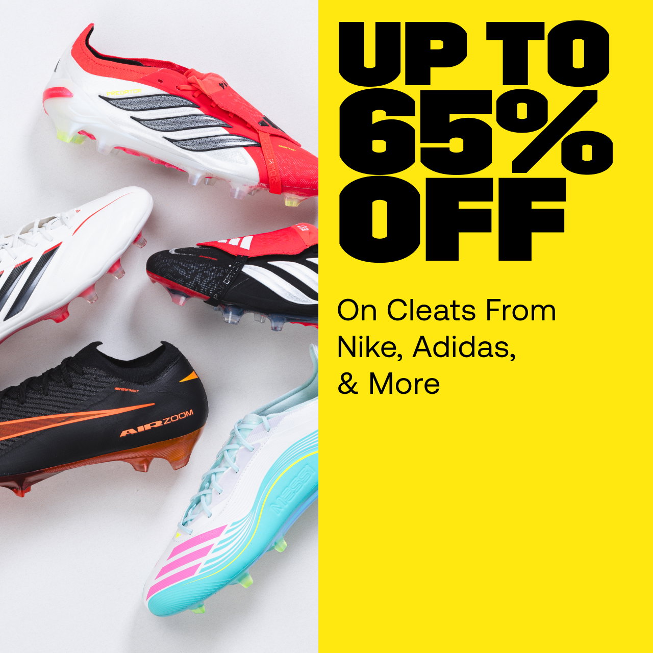 Save up to 65% off sale cleats