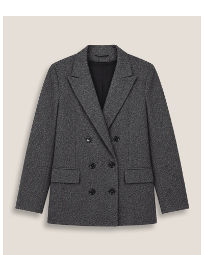 Eugenie Wool Blend Tailored Blazer 