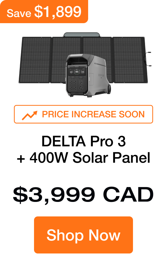 DELTA Pro 3 + 400W Solar Panel $3,999