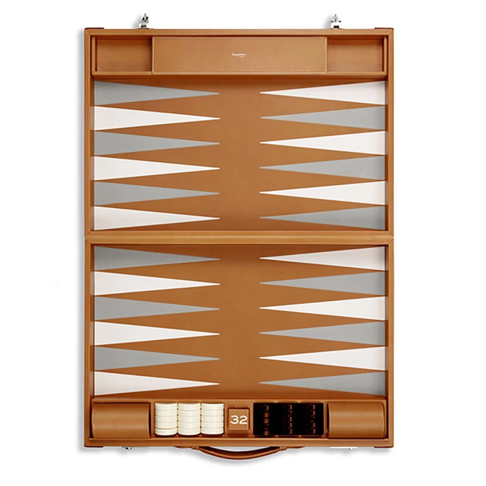 Image of Hanover Large Backgammon in Saddle Leather
