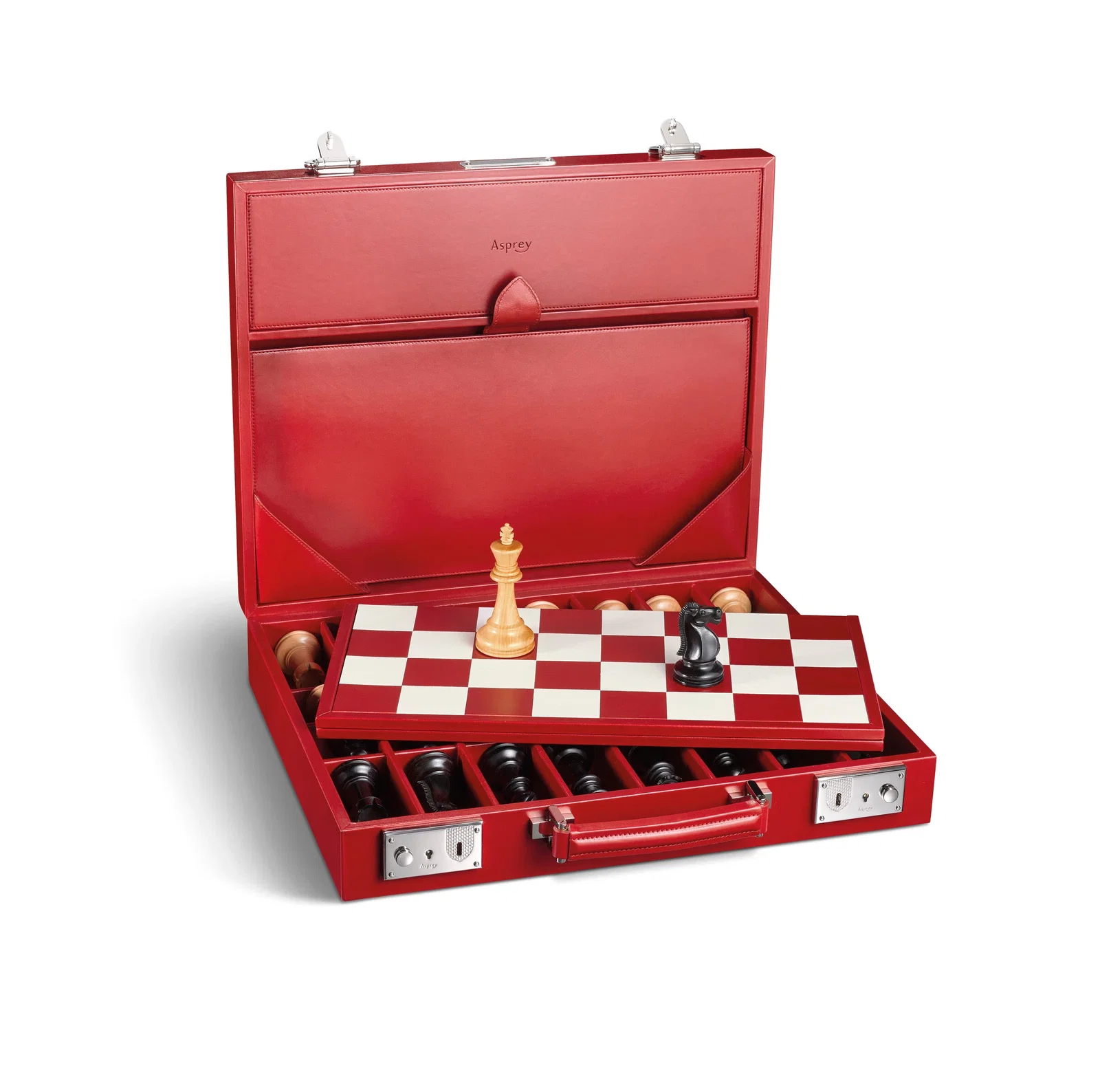 Image of Hanover Chess Board Set in Saddle Leather
