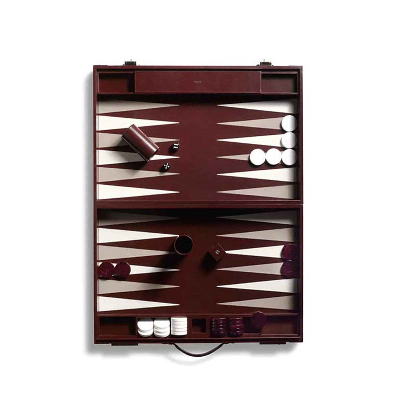 Image of Hanover Small Backgammon in Saddle Leather
