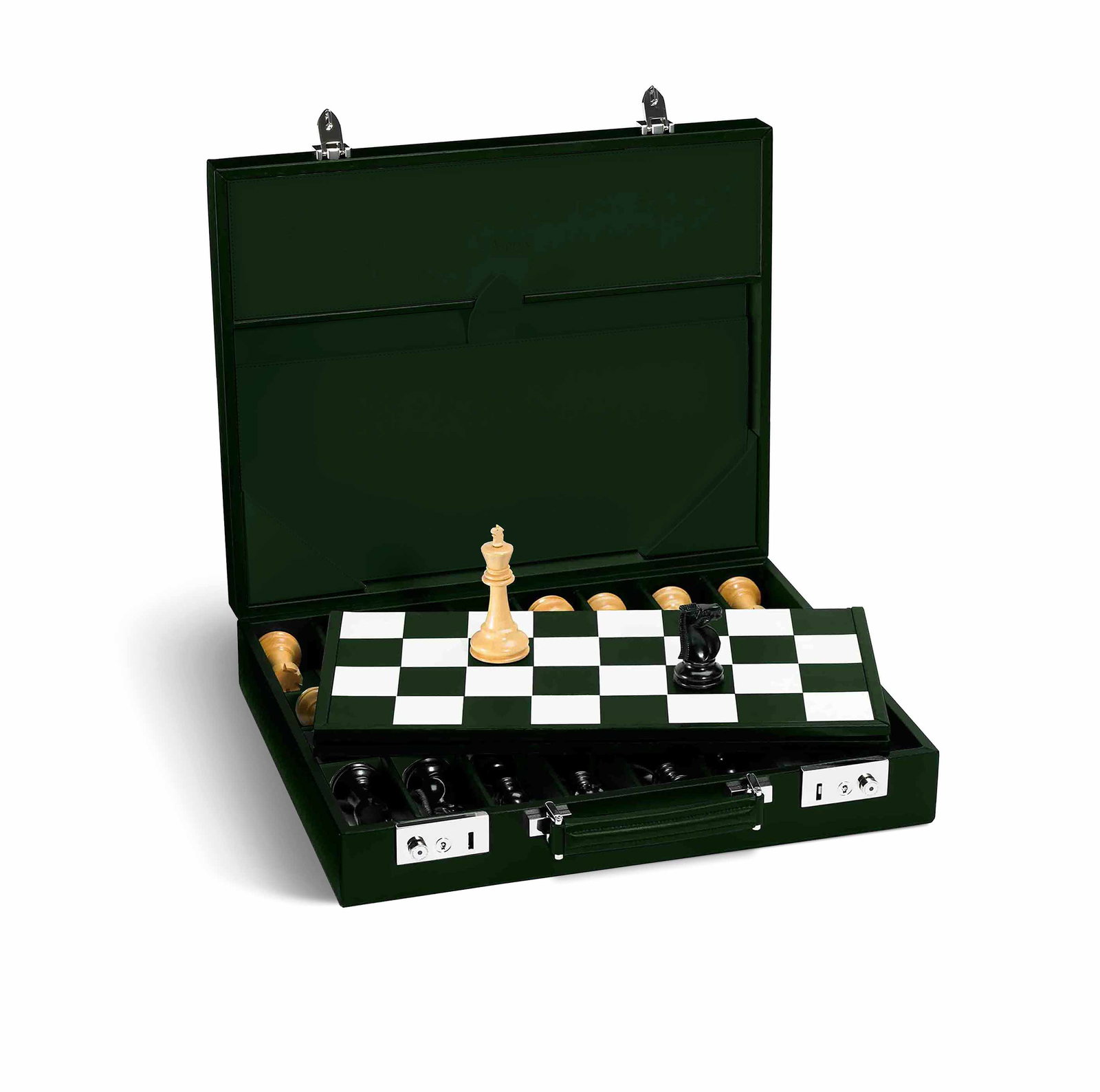 Image of Hanover Chess Board Set in Saddle Leather