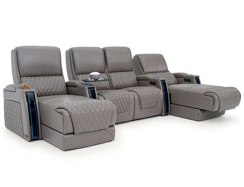 Apex Gray Chaise Row of 4
