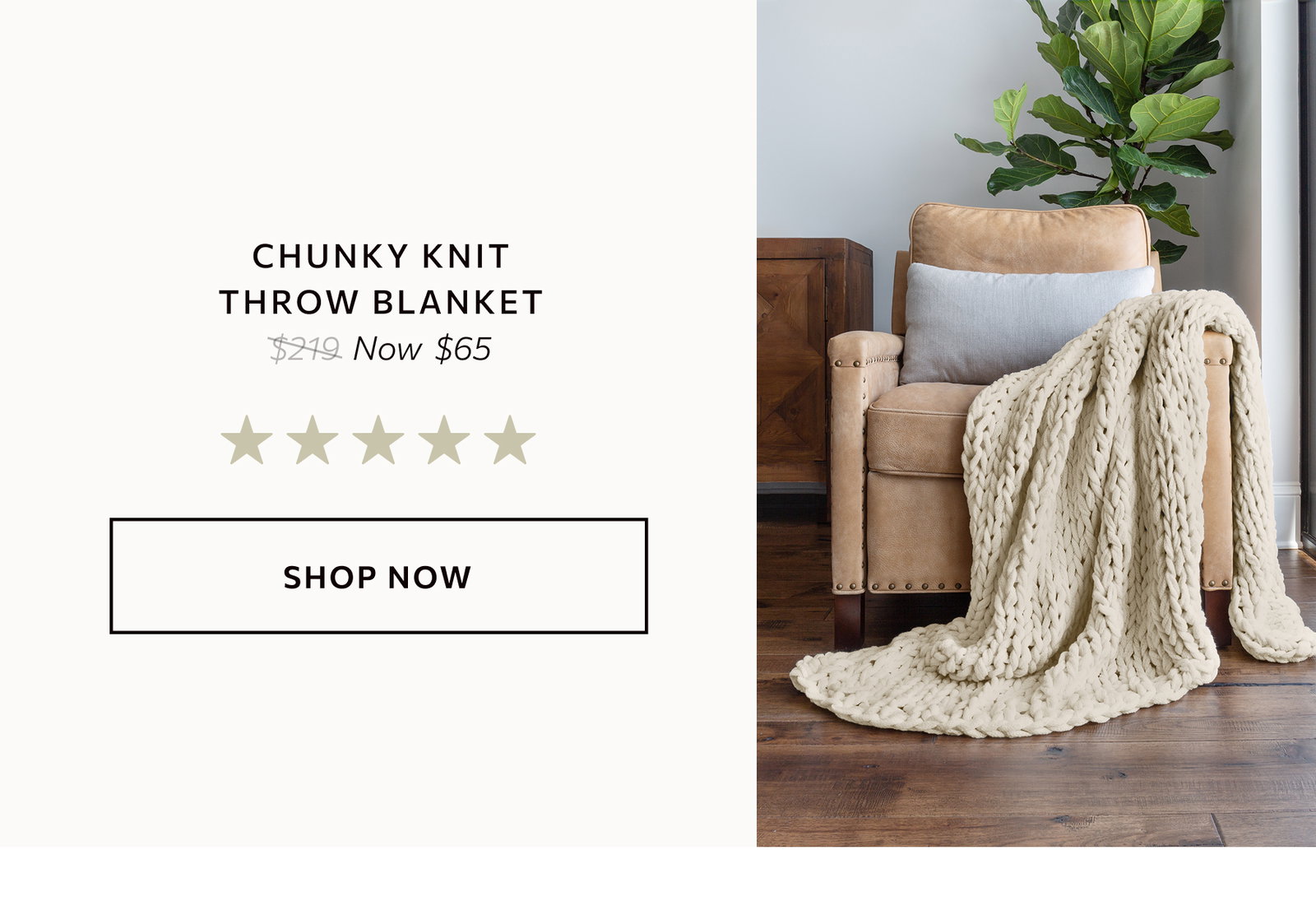 Chunky Knit Throw Blankets: Available in 6 colors.