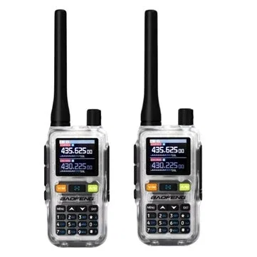 2Pcs BAOFENG 5R Mini Walkie Talkie 999 Channels Dual Band PTT Keys VHF UHF Frequency VOXs Type-C Fast Charging 1600mAh Long Battery Rechargeable Wireless Bluetooth Programming Two-Way Radio with Color LCD Display