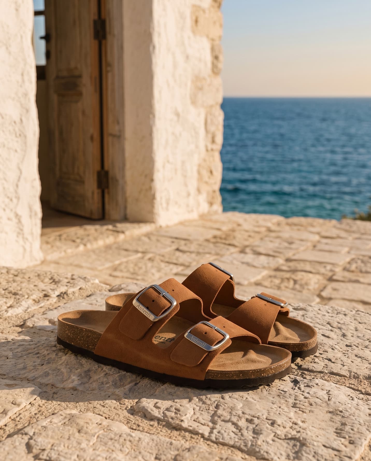 Sandalias marrones con hebillas Autenti 0747