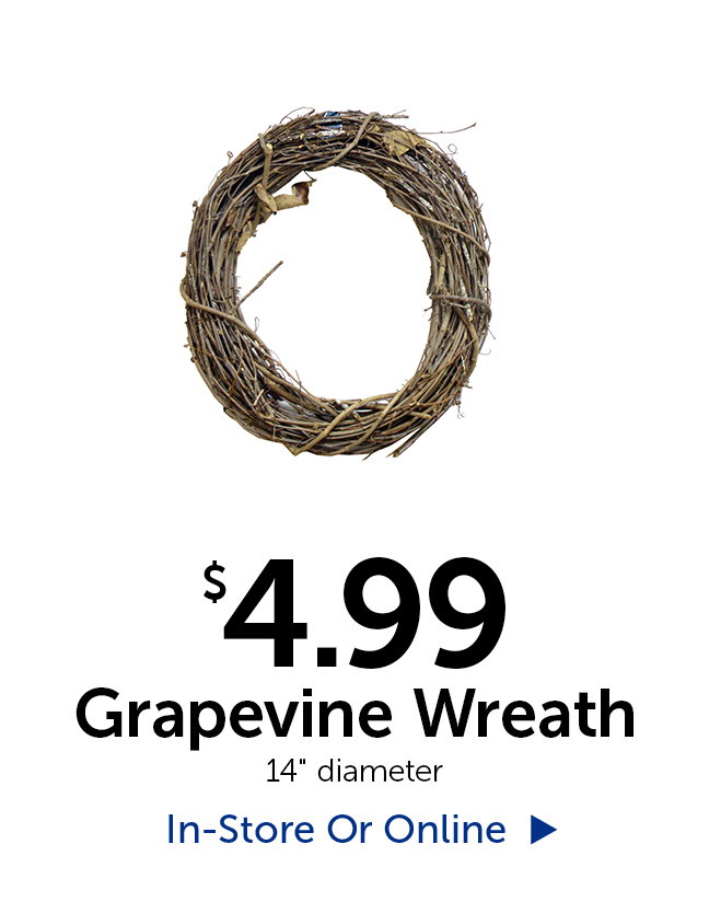 $4.99 Grapevine Wreath - 14" diameter