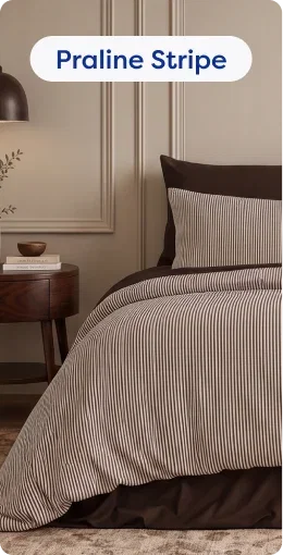 Bamboo Bedding - Praline Stripe