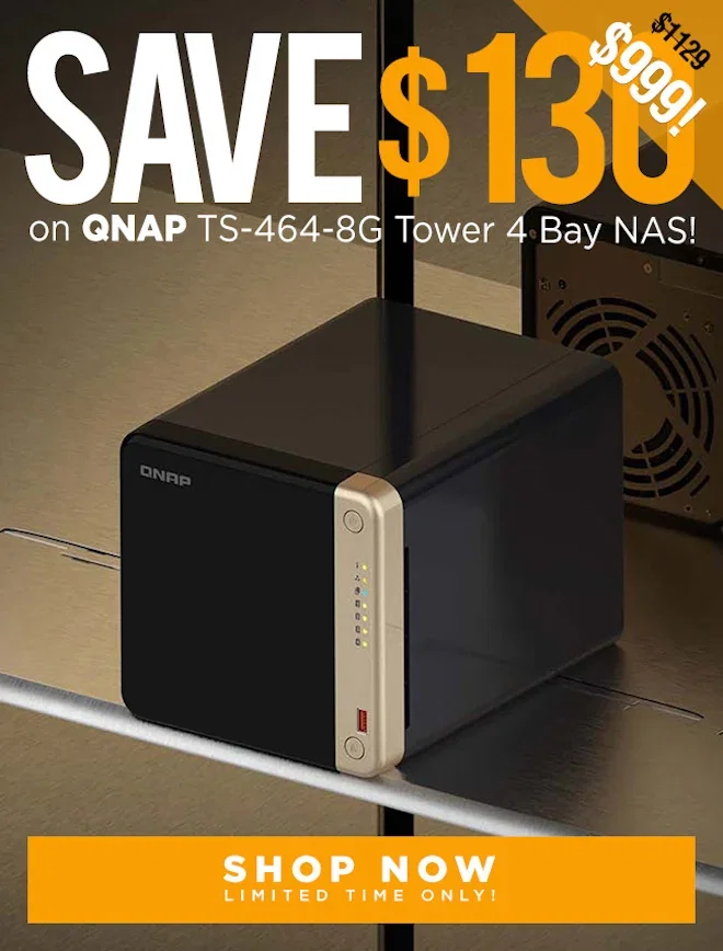 SAVE QNAP TS-464-8G Tower 4 Bay NAS!