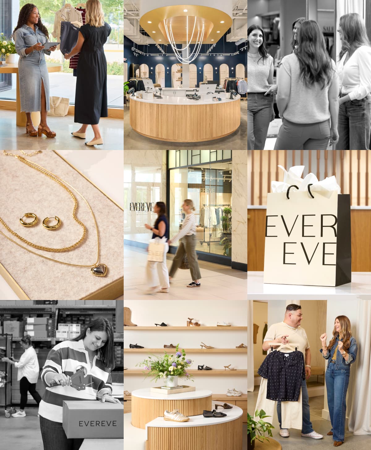 Collage of store images.