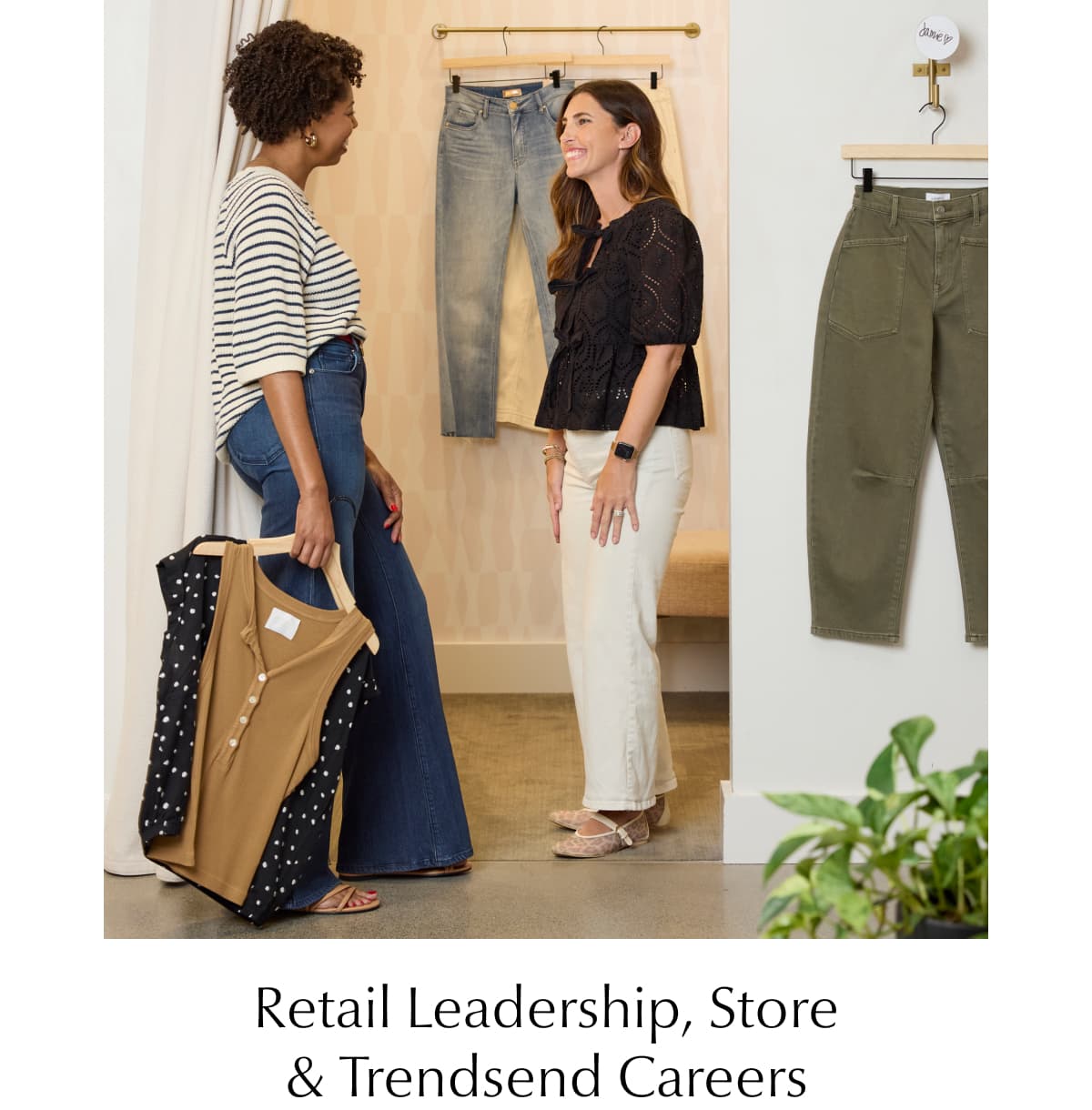 Retail Leadership, Store & Trendsend Careers. Images of smiling women in store.
