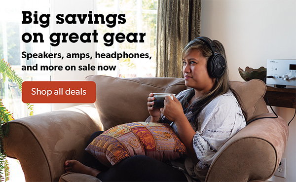Big savings on great gear. Speakers, amps, headphones, and more on sale now.