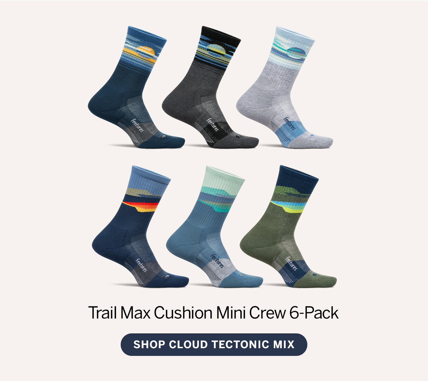 Trail max cushion mini crew 6-pack