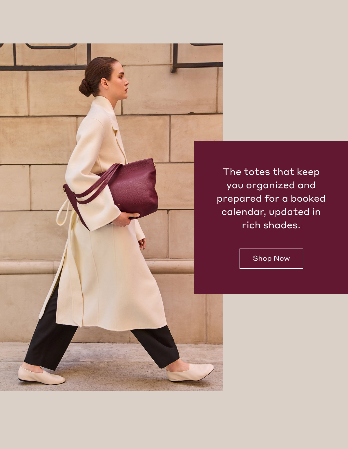 The totes that keep you organized and prepared for a booked calendar, updated in rich shades. Shop Now.