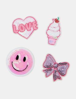 4-Pack Love Sequin Stick-On Patches