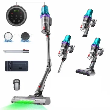 [EU Direct] BlitzHome® BH-AW10 Flex Cordless Stick Vacuum Cleaner,180° Bendable Wand, 35Kpa Suction, Up To 50Min Runtime, 7-Layer System, Self Standing, for Carpets, Hard Floors, Pet Hair, Car Seats